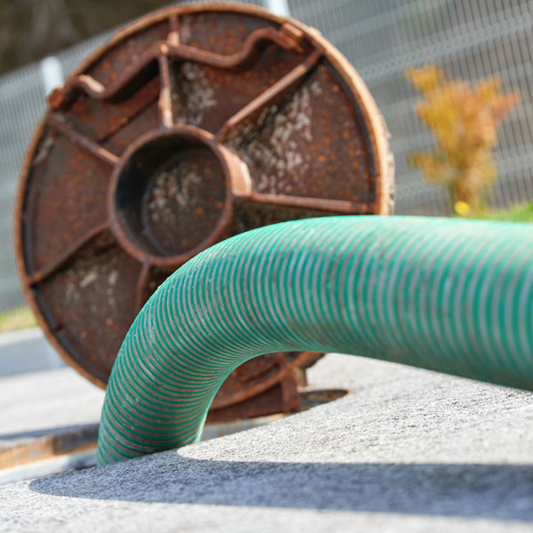 large tube going into drain